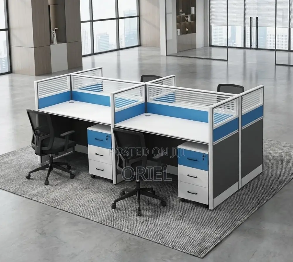 4-Seater Office Workstation : Four-Station Office Workstation