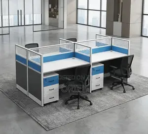 4-Seater Office Workstation : Four-Station Office Workstation