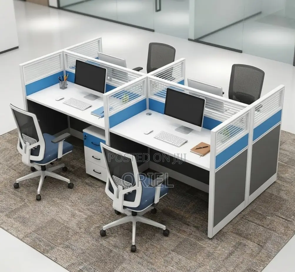 4-Seater Office Workstation : Four-Station Office Workstation