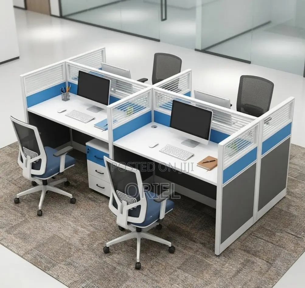4-Seater Office Workstation : Four-Station Office Workstation