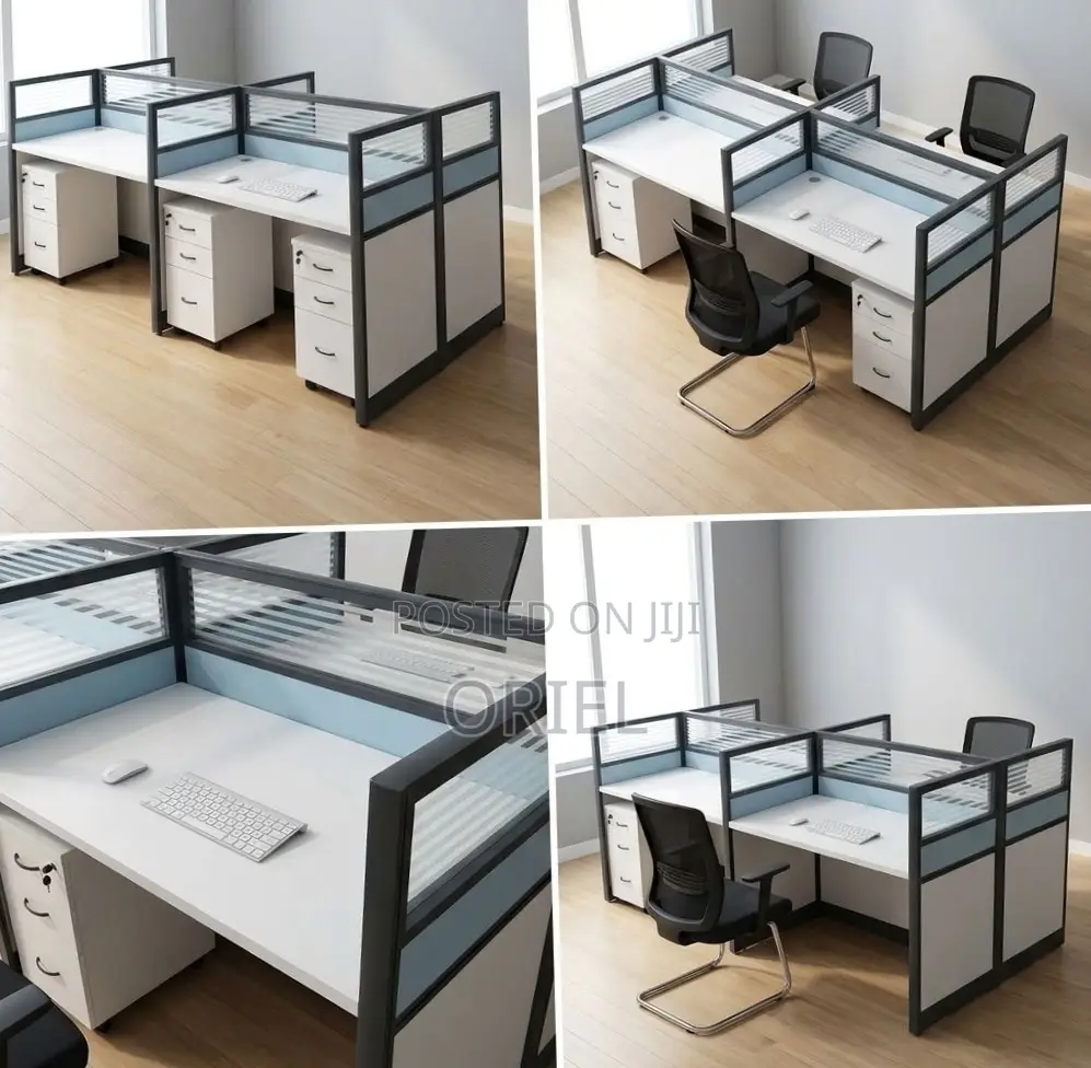 4-Seater Office Workstation : Four-Station Office Workstation