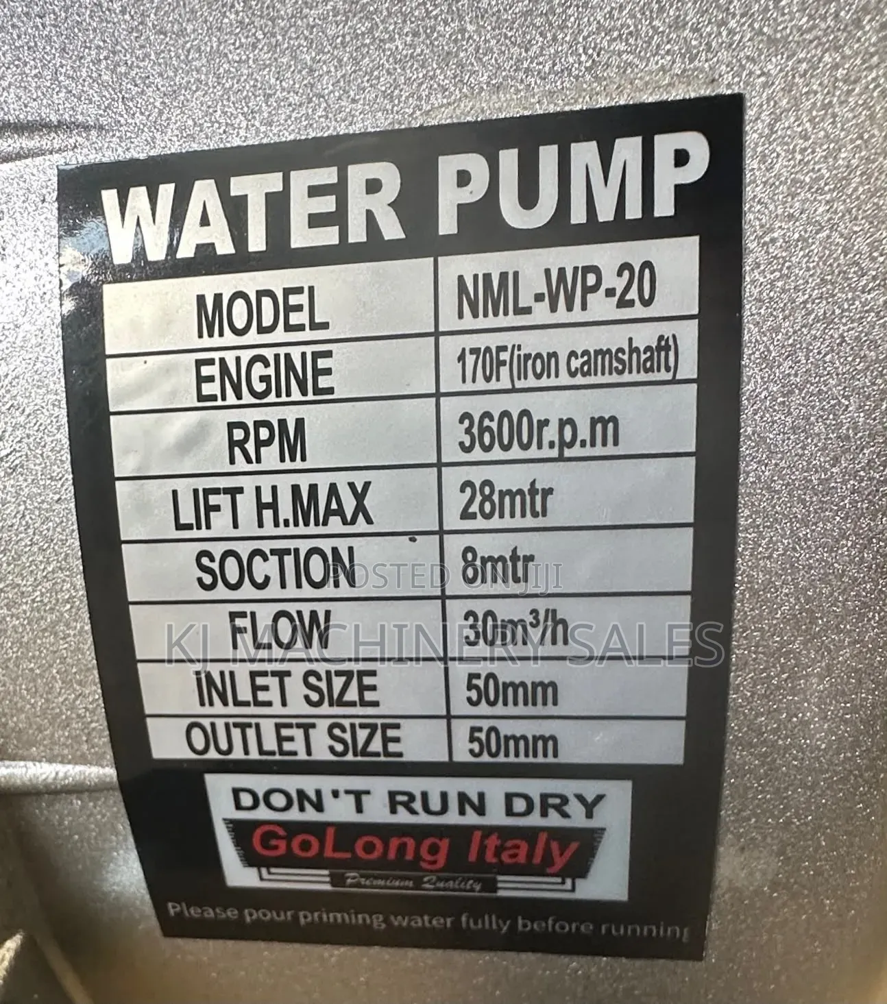 Gasoline Water Pump 8hp