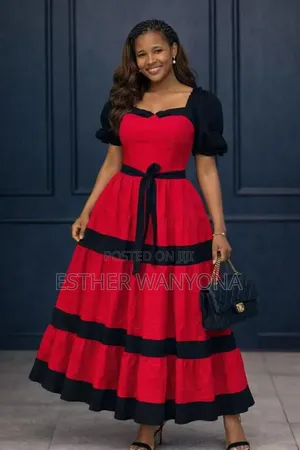 Elegant Women's Puffy Sleeve Maxi Dress
