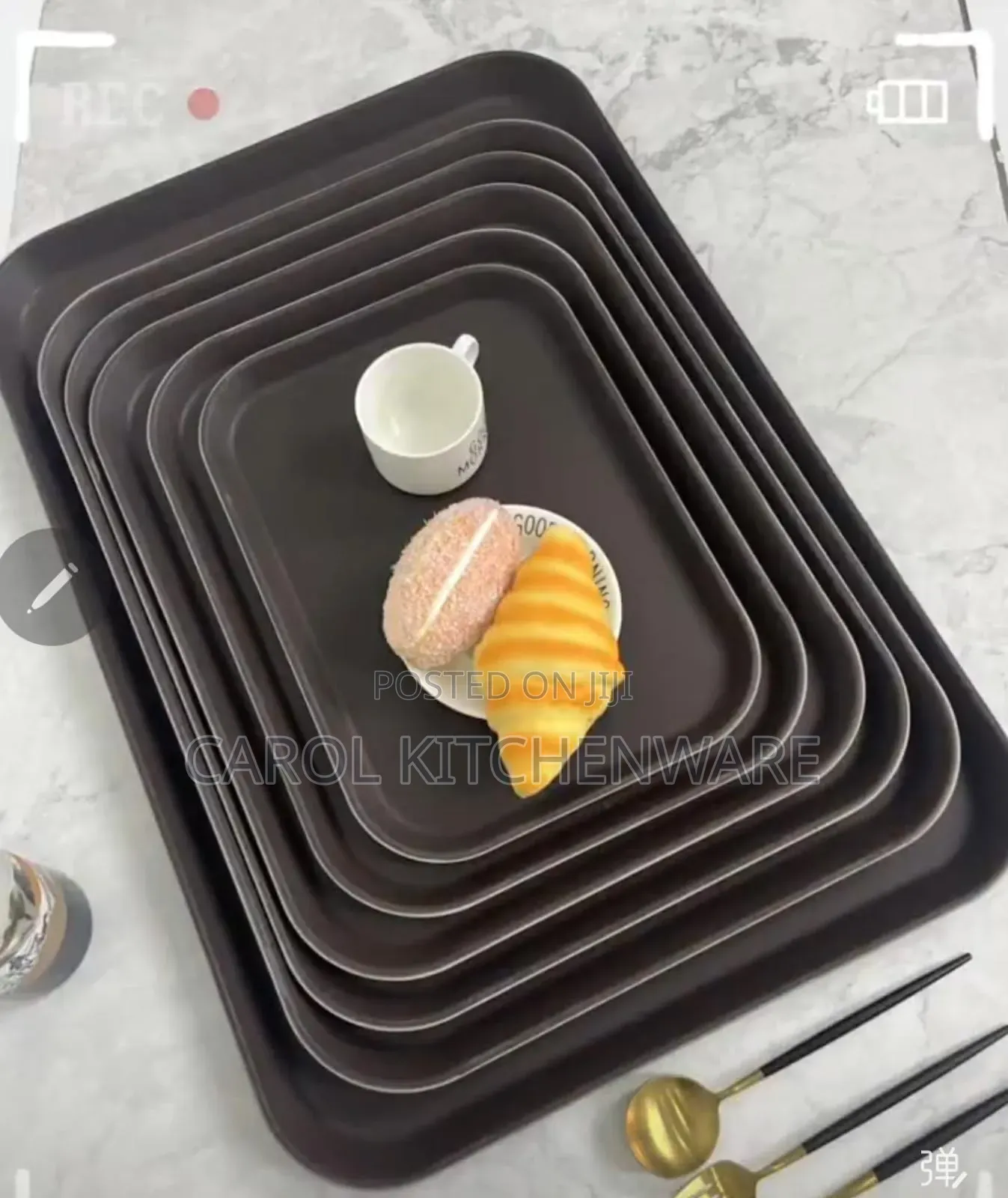 Anti Slip Rectangle Serving Tray
