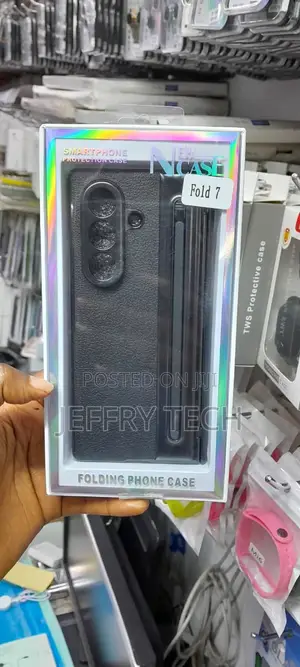 Blue Leather Folding Phone Case With for the Samsung Galaxy Z Fold 7.
