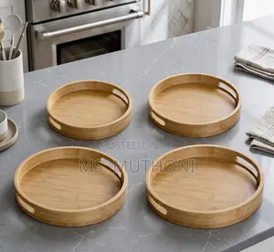 4 PCs the Meridian Bamboo Serving Trays