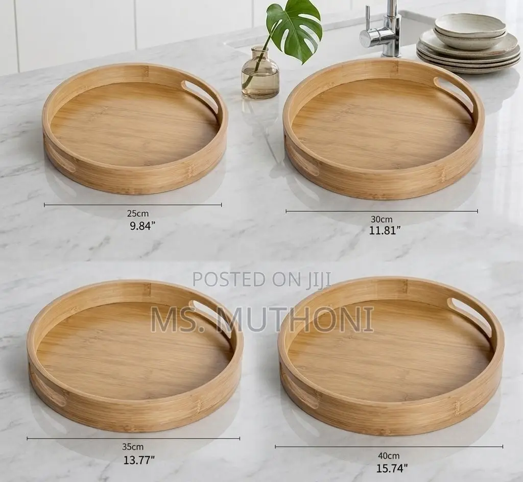 4 PCs the Meridian Bamboo Serving Trays