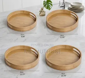 4 PCs the Meridian Bamboo Serving Trays