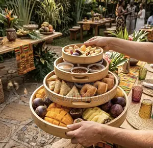 Serving Made Easy ; 4 PCs Range of Bamboo Trays