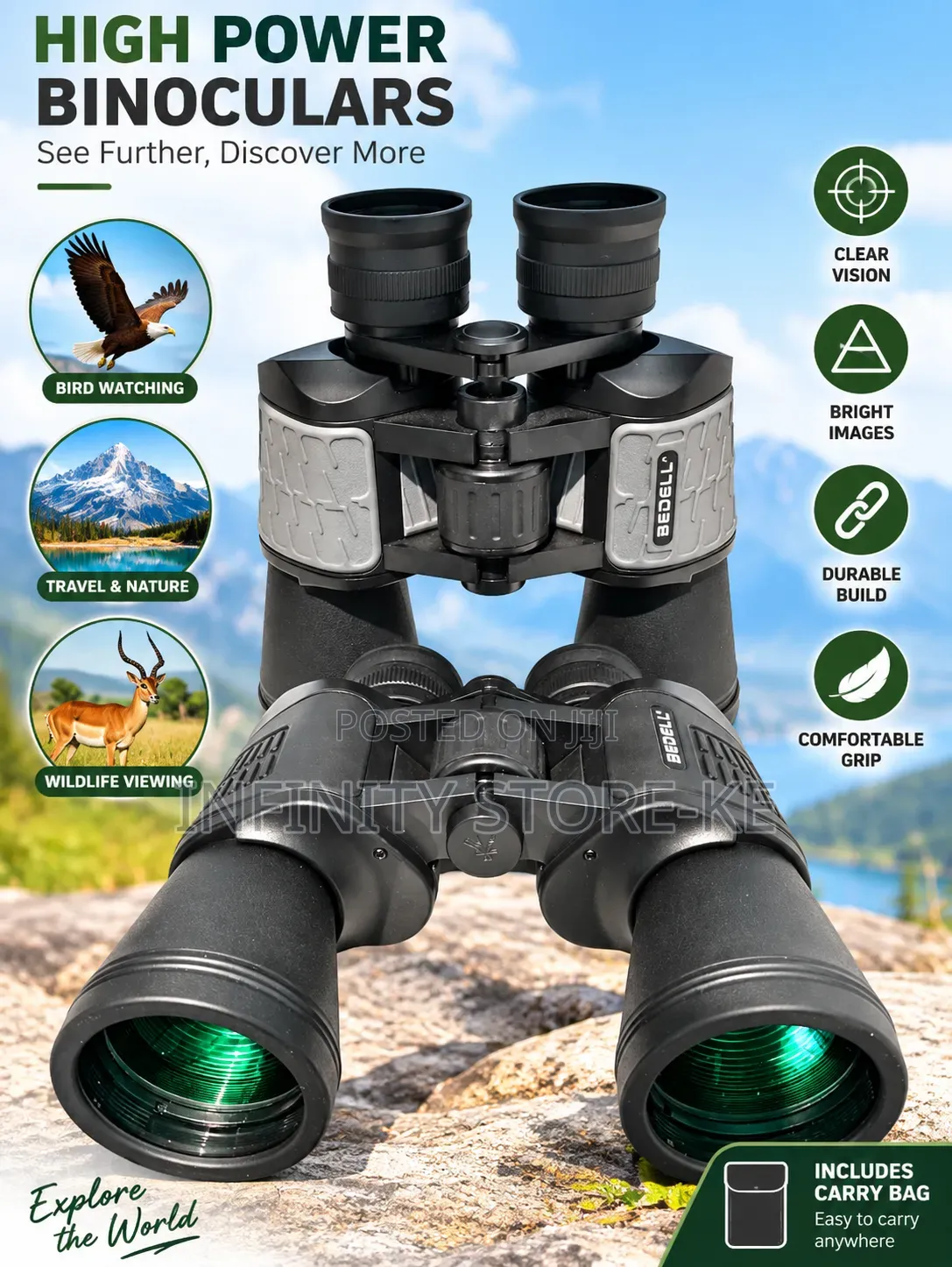 Professional Binoculars With Clear Vision for Outdoor Travel and Sport