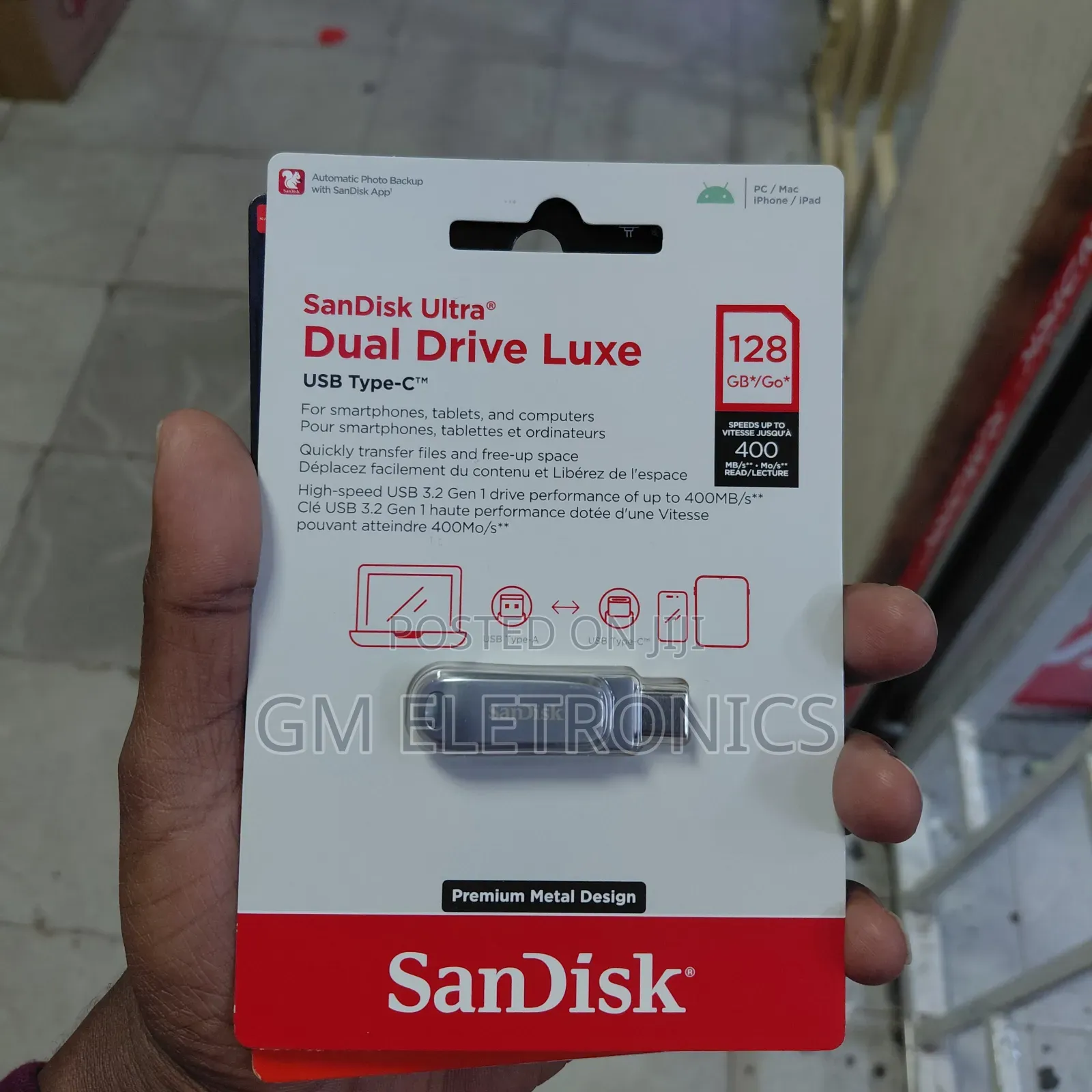 Original 2 in 1Otg Type C Type a - 128gb.