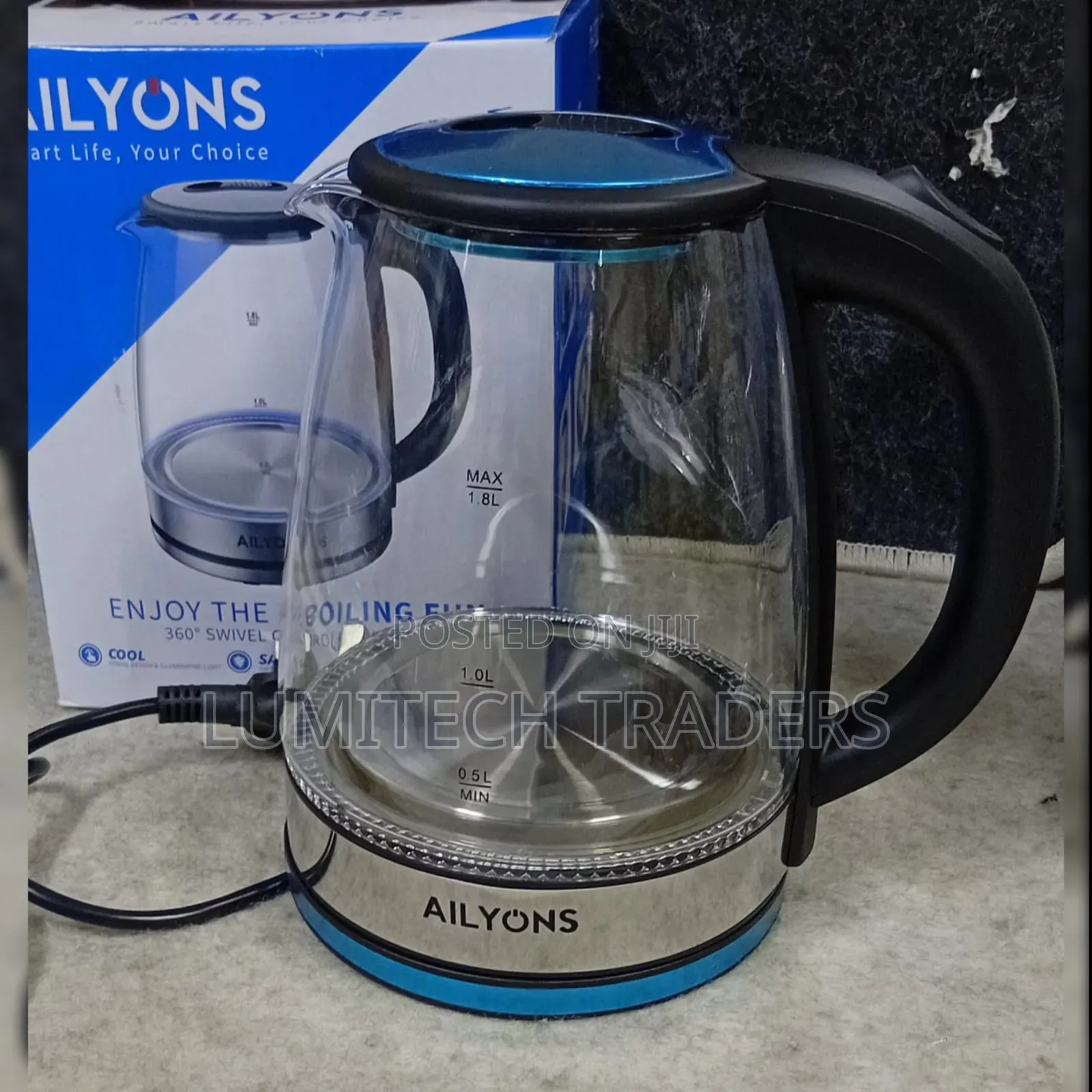 AILYONS Glass Kettle 1.8 Litres FK311
