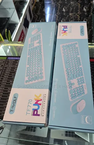  Twolf TF770 Retro Punk Wireless Keyboard Mouse Combo