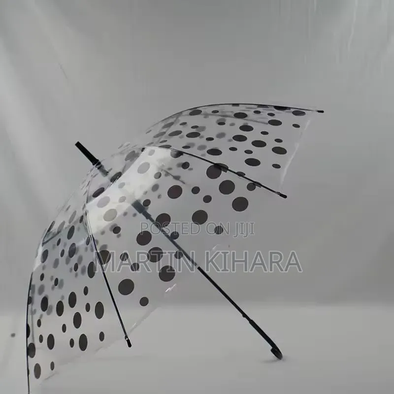 Transparent Umbrella-Flowered and Polka Dot