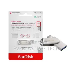 SanDisk Ultra Dual Drive Luxe 64GB USB 3.1 Flash Drive Dual Type-a C