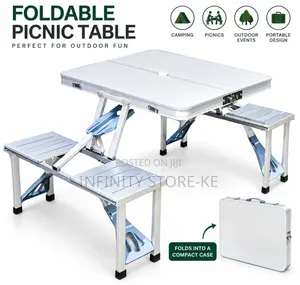 Foldable Picnic Table With Benches Portable Camping Outdoor Table