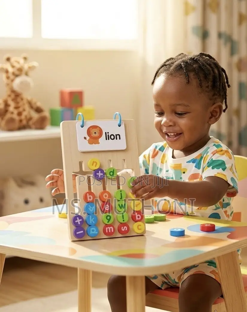 Montessori Word Wooden Puzzle Color Matching Brain Teaser