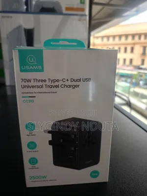 USAMS 70W Three Type-C Plus Dual USB Universal Travel Charger