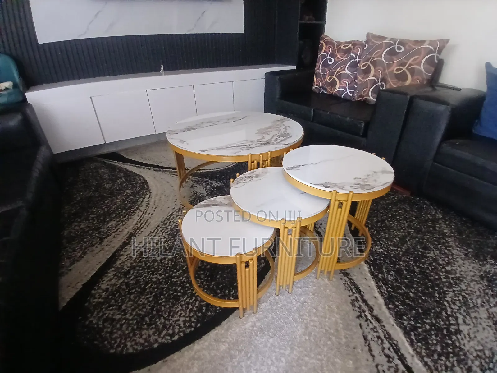 4pcs Round Marble Coffee Table