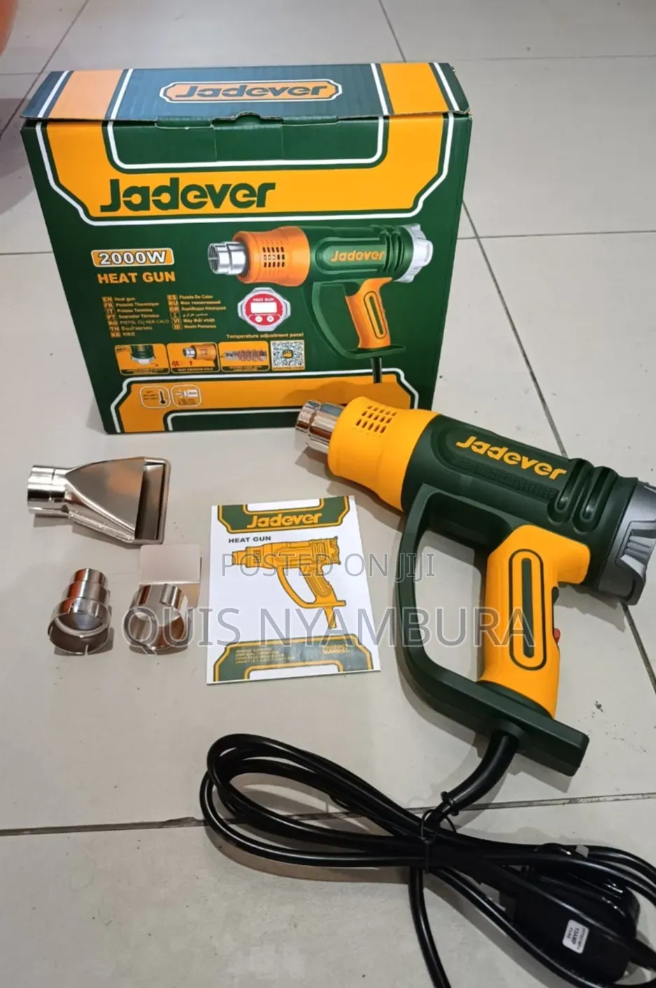 Jadever 2000w Heat Gun Adjustable Temperature With LCD Display