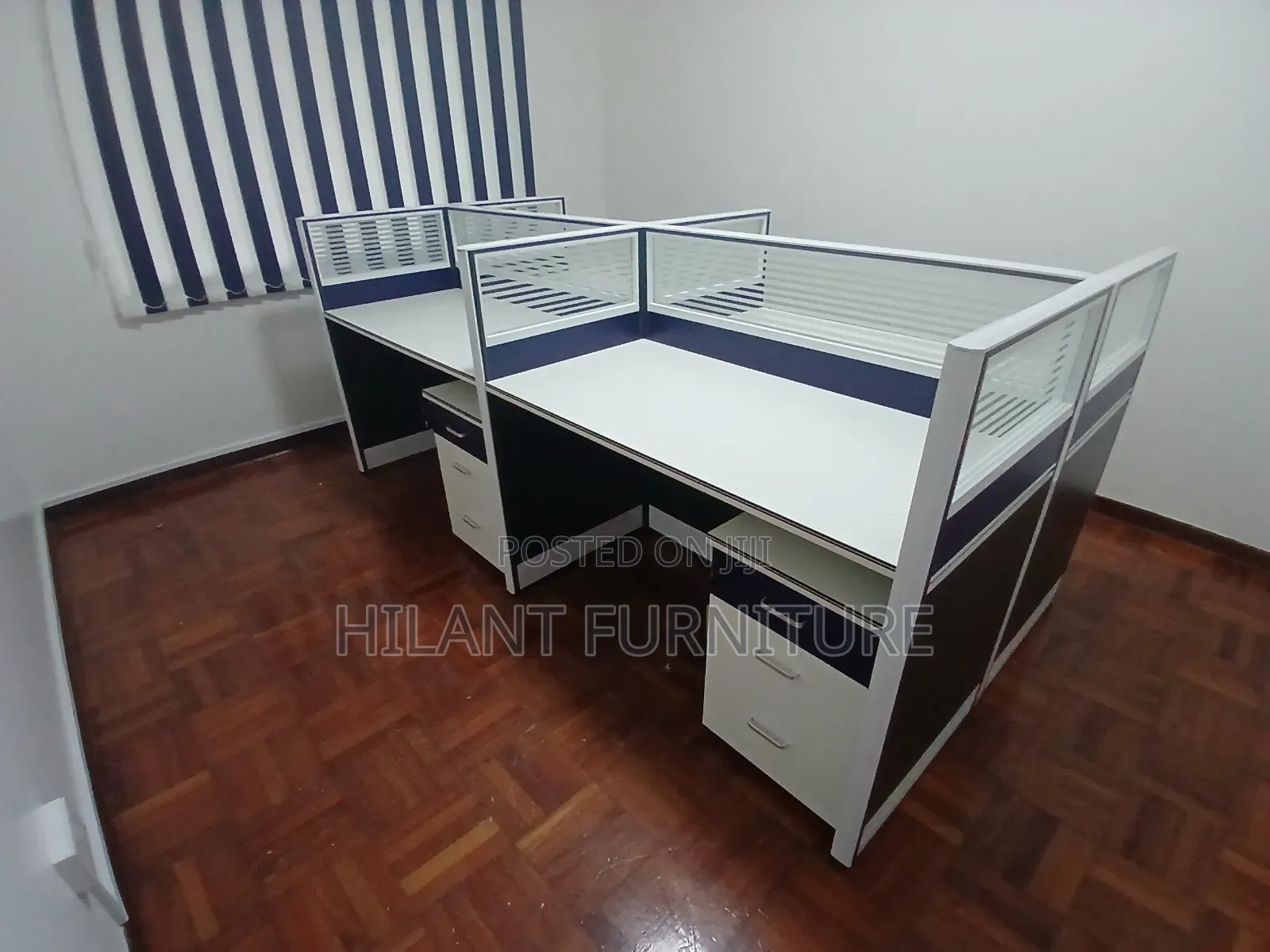4-Way Office Workstation | 4-Person Modular Workstation With Privacy