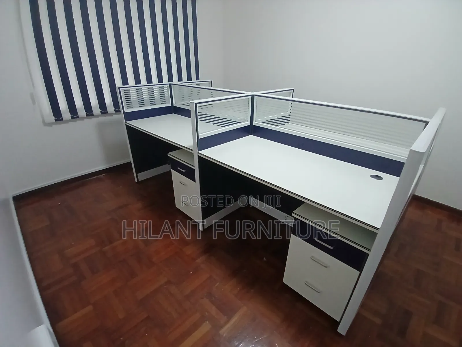 4-Way Office Workstation | 4-Person Modular Workstation With Privacy