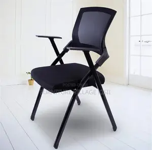Office Chair; Black Mesh Foldable Training Chair.