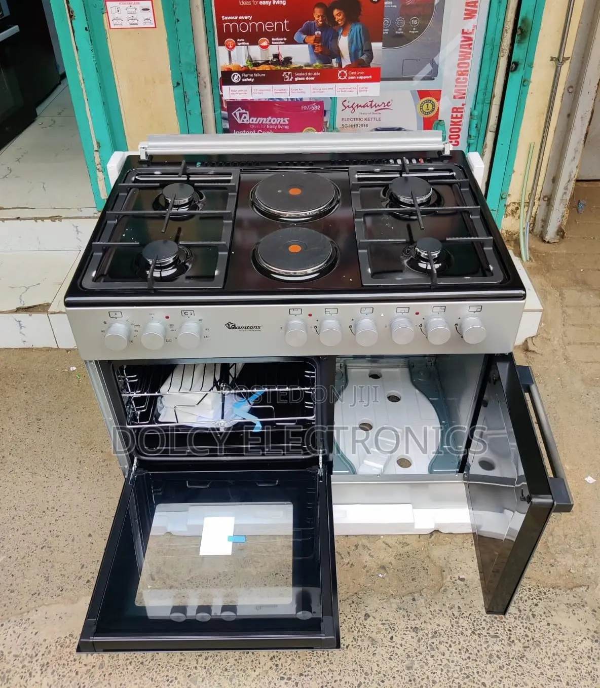 Ramtons Cooker 90x60cm 4G+2E Silver Rc396