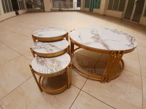 Premium 4pcs Round Marble Table Set