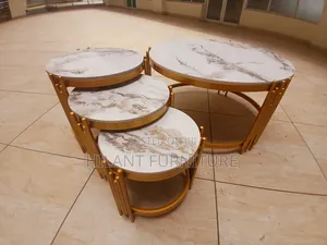 Premium 4pcs Round Marble Table Set