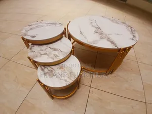 Premium 4pcs Round Marble Table Set