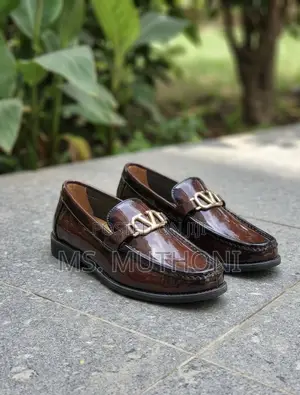 Italian VLogo Signature Brushed Leather Loafer Size 39-45