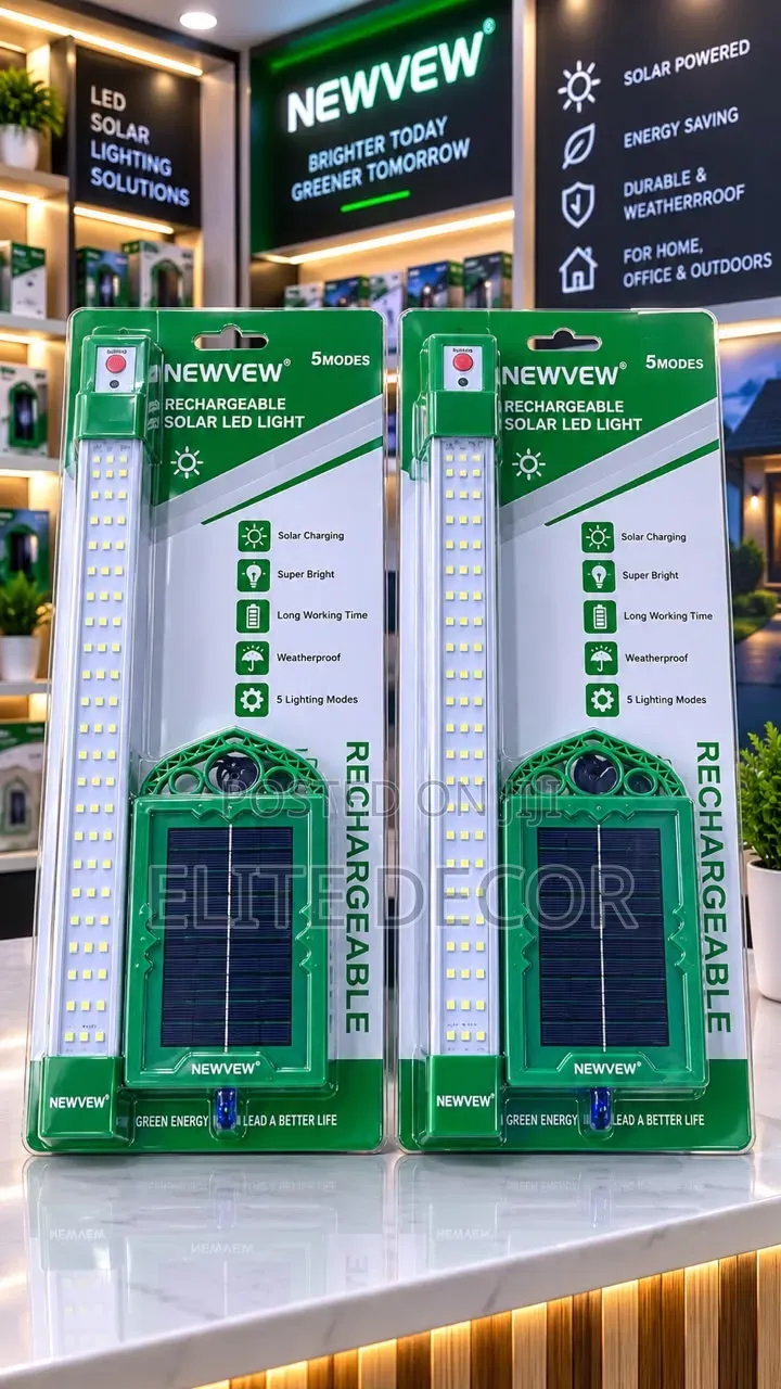 Rechargeable Solar Panel LED Light – 5-Level Brightness,