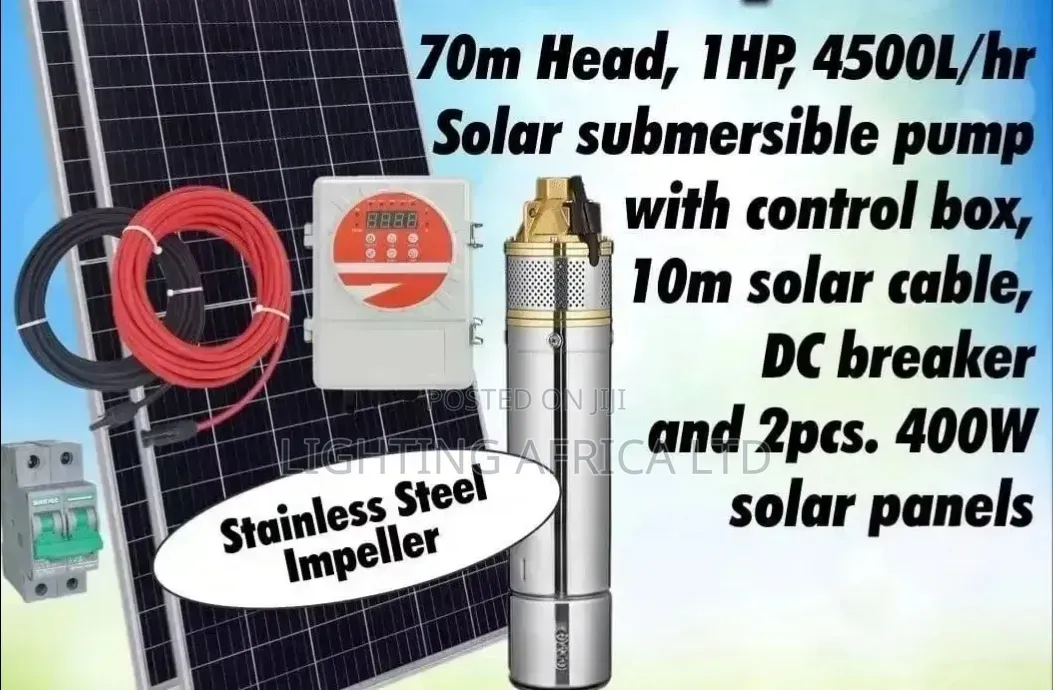 70 Meters Head Submersible Kit Plus Complete With (2)400w Solar Panel