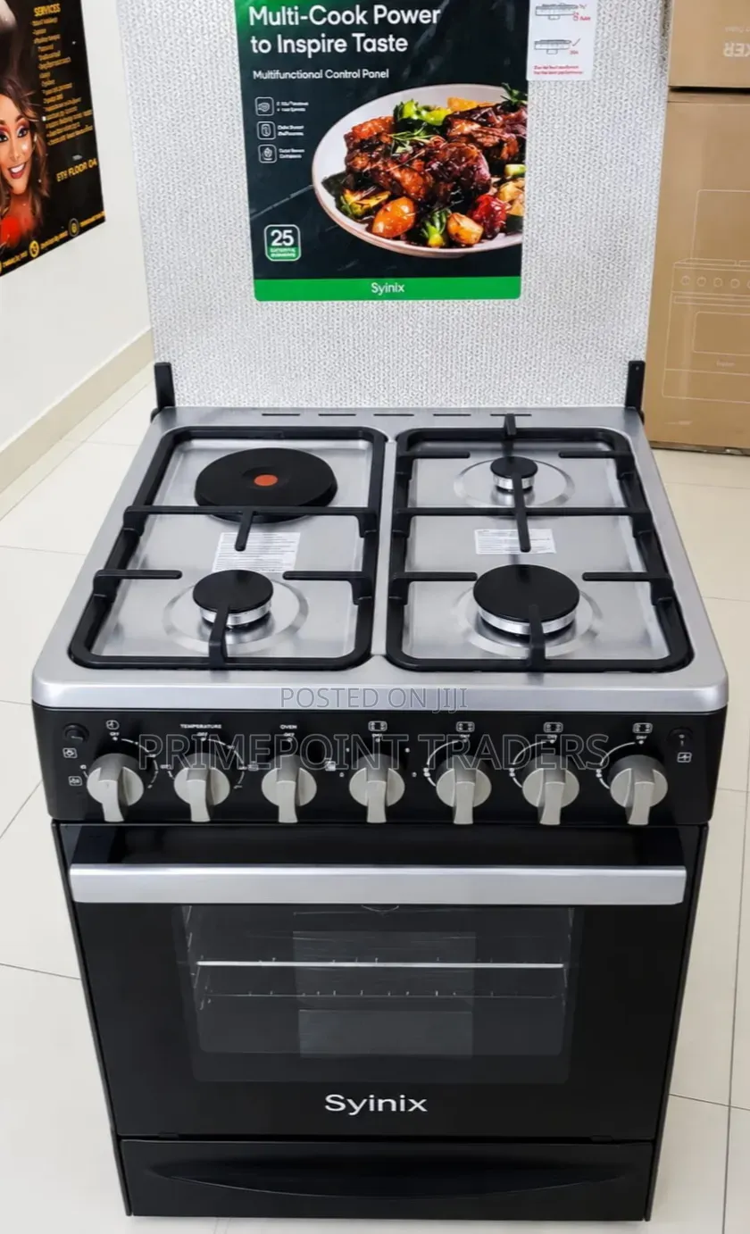 Syinix Q60gc3 – 60×60 3+1 Standing Cooker With 80l Electric Oven