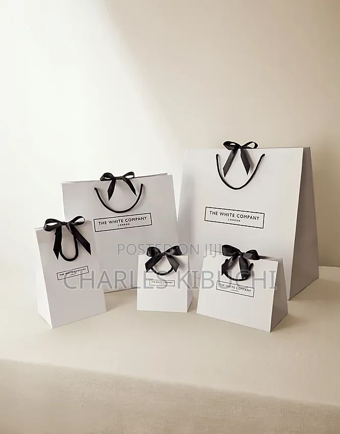 A5 Gift Bags White and Khaki