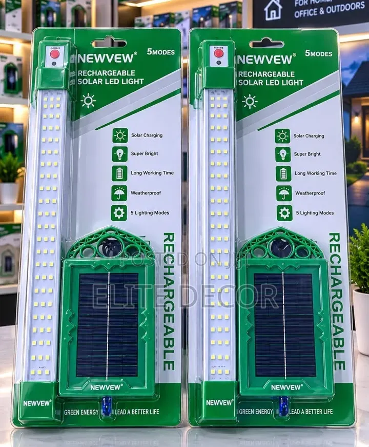 Rechargeable Solar Panel LED Light – 5-Level Brightness,