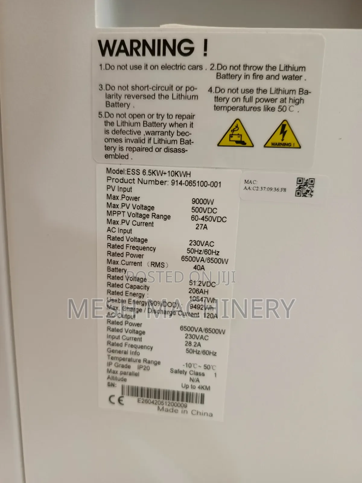 REDSUN ESS 6.5kw+10kwh All- In- One Energy Storage System