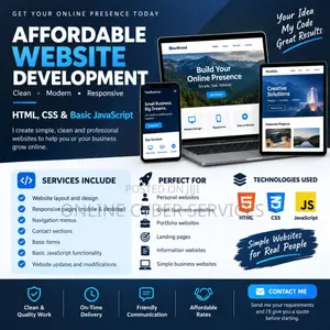 Affordable Website Development – HTML, CSS & Basic JavaScript