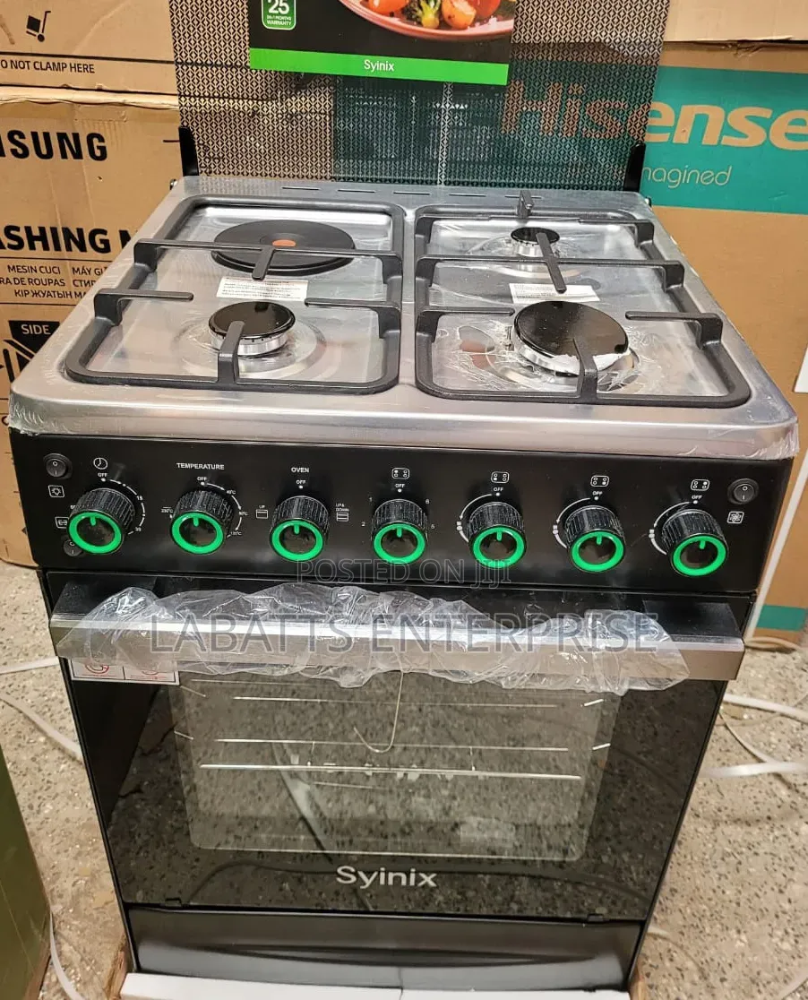 Syinix 60×60 3+1 Gas Cooker With Electric Oven