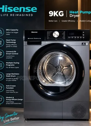 Hisense 9KG Front Loader Dryer With Heat Pump Modern Laundry Solution