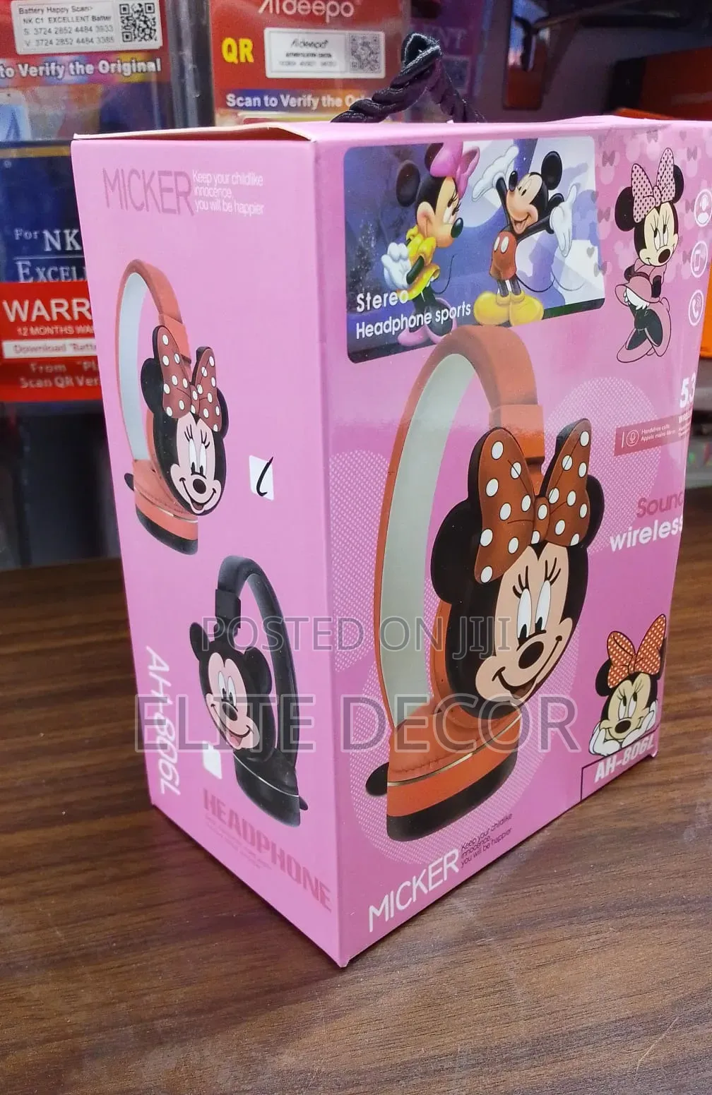 Micker AH-806L Minnie Mouse Wireless Bluetooth Headphones for Kids