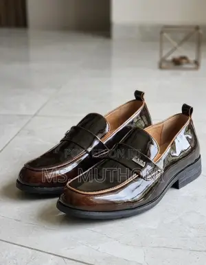 Two-Tone Polished Dress Loafers( Maroon / Coffee) Size 39-45