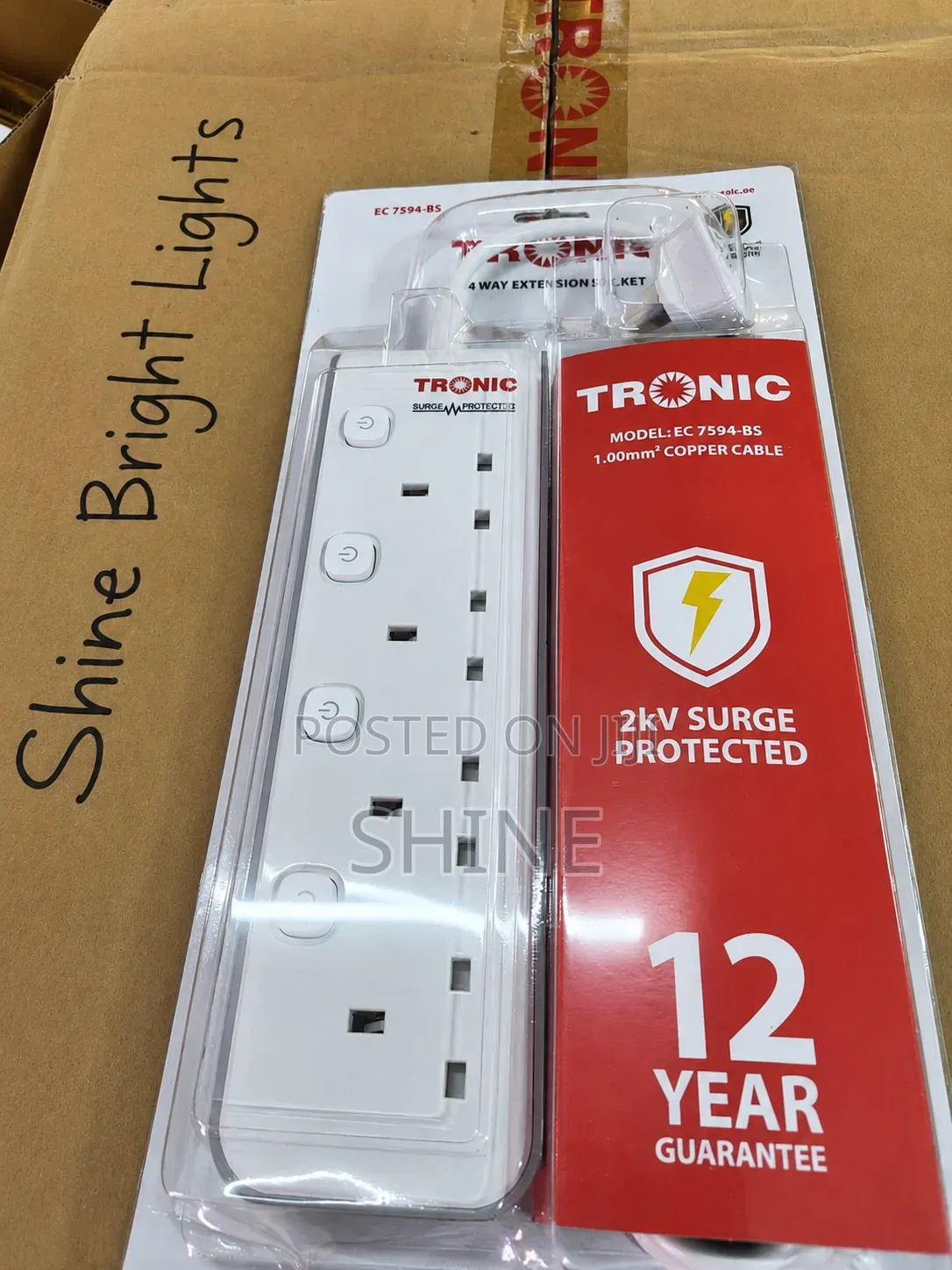 Tronic 4 Way Extension With Surge Protector