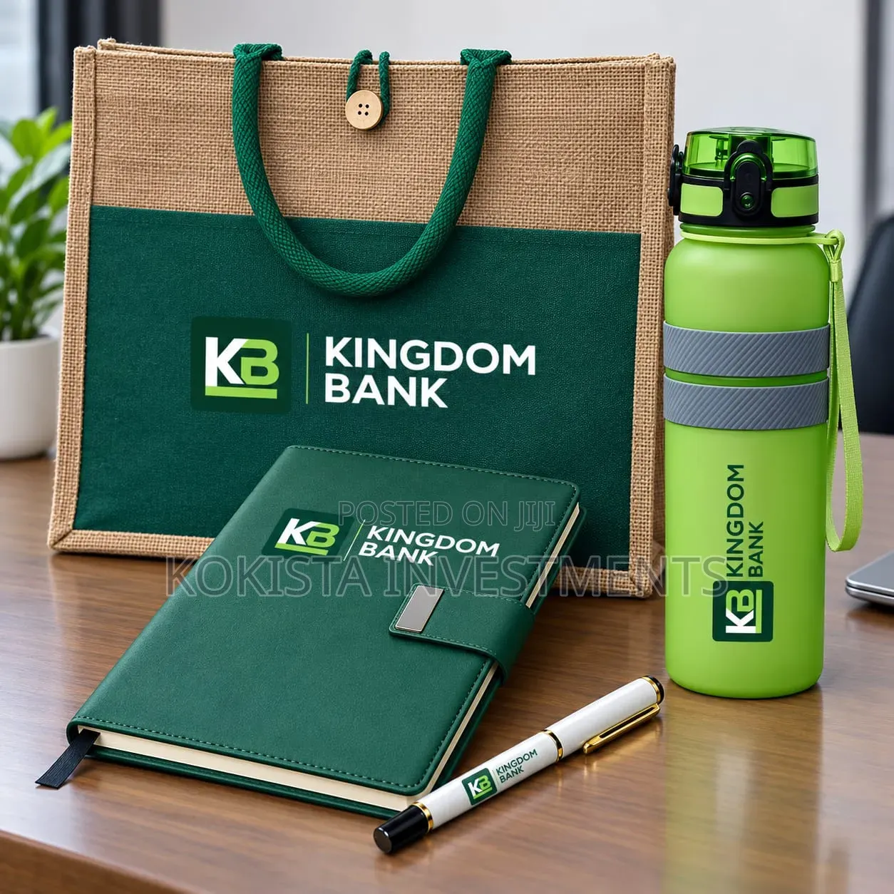 Gift Set( Jute Bags, Bottle, Notebook and Pen)