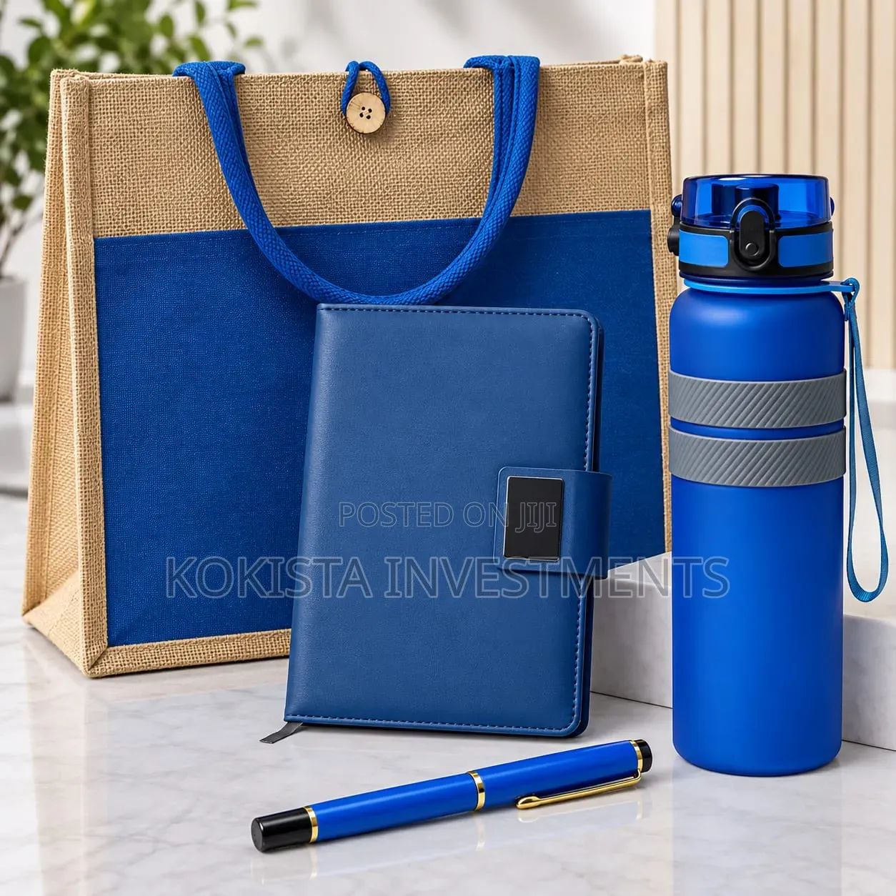 Gift Set( Jute Bags, Bottle, Notebook and Pen)