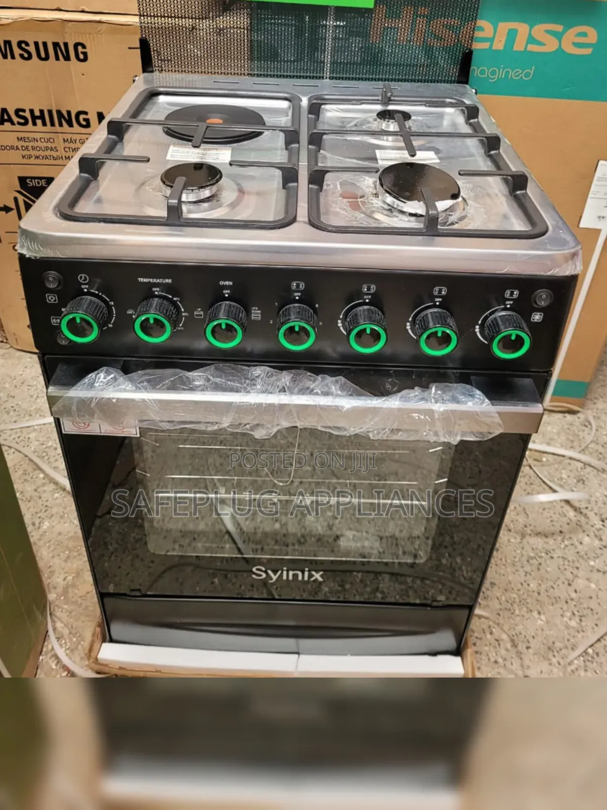 Syinix 60×60 3+1 Standing Cooker With Electric Oven