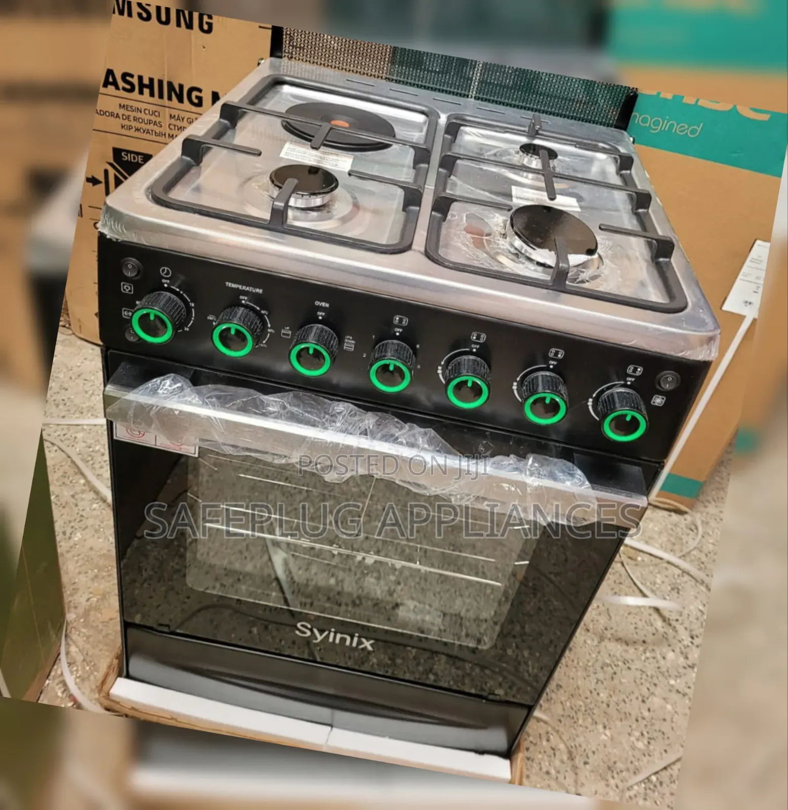 Syinix 60×60 3+1 Standing Cooker With Electric Oven