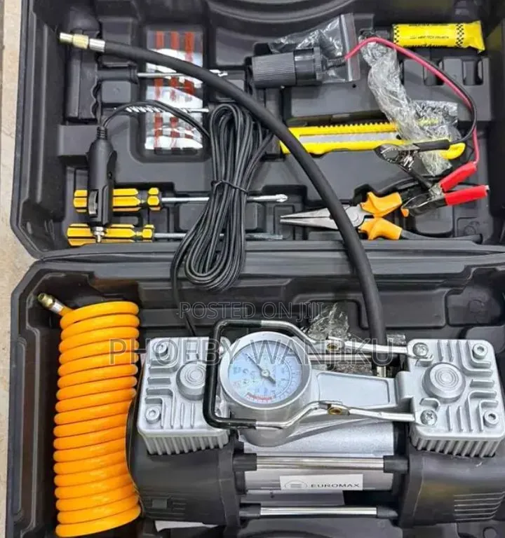 Portable 2 Cylinder Air Compressor With Tools