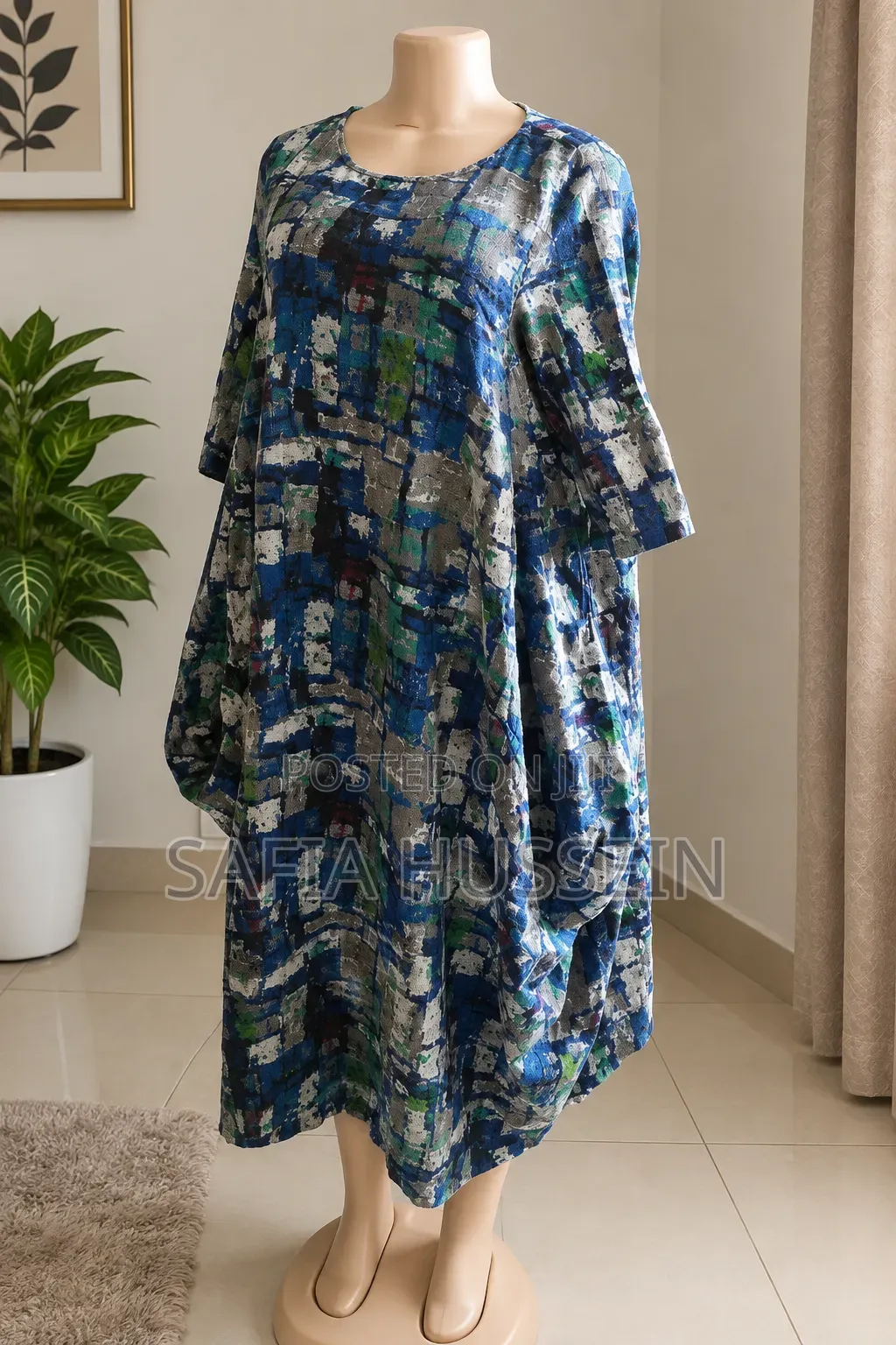 Effortless Comfort Abstract Print Maxi Dress